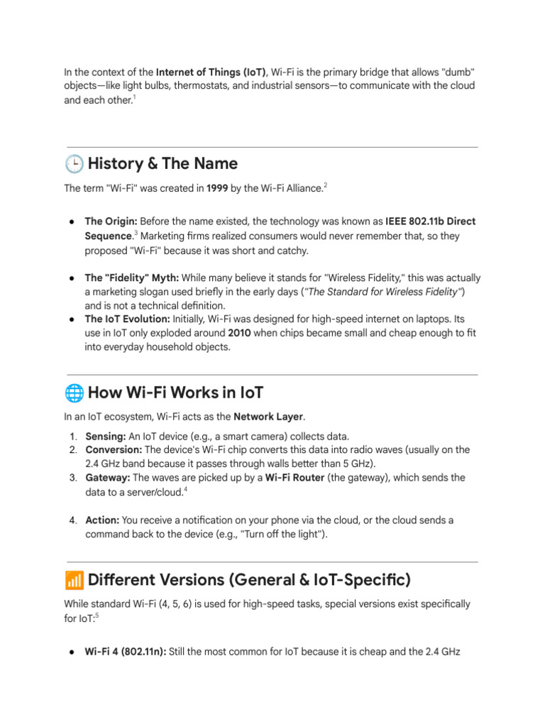Wi-Fi in IoT - History, Function, Versions | PDF | Wi Fi | Internet Of ...