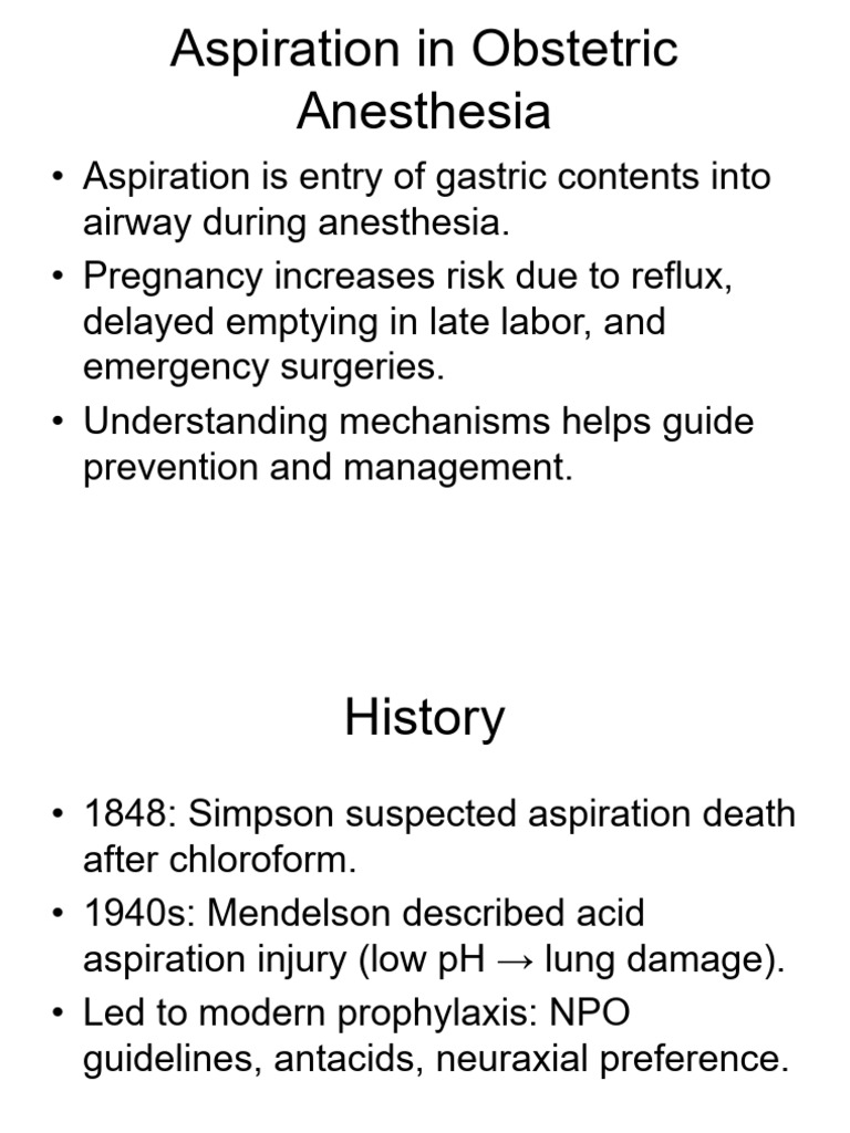 Aspiration Obstetric Expanded Presentation | PDF | Childbirth ...