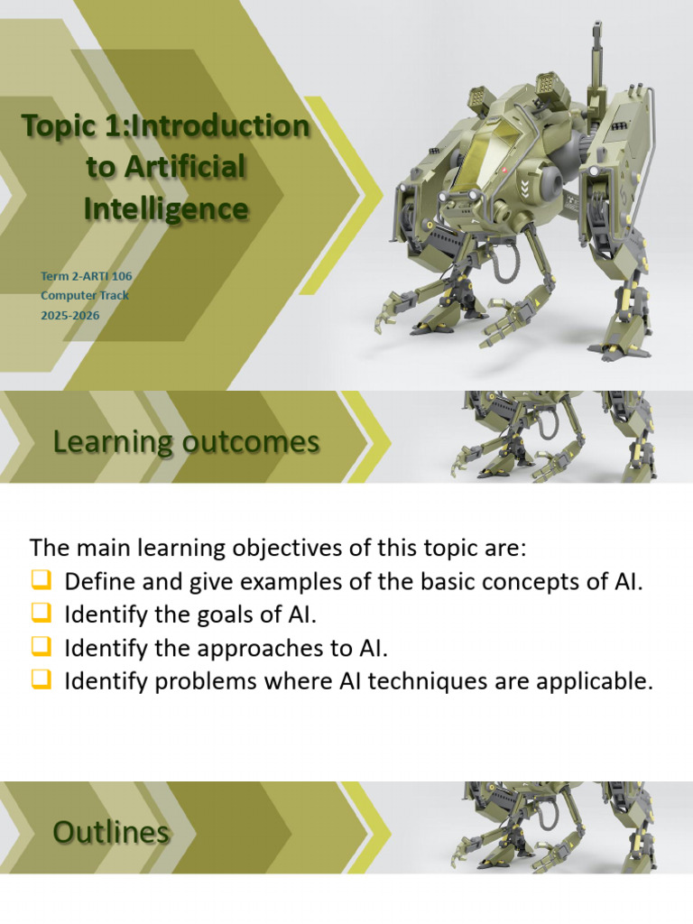 Topic 1 - Introduction To AI | PDF | Artificial Intelligence ...