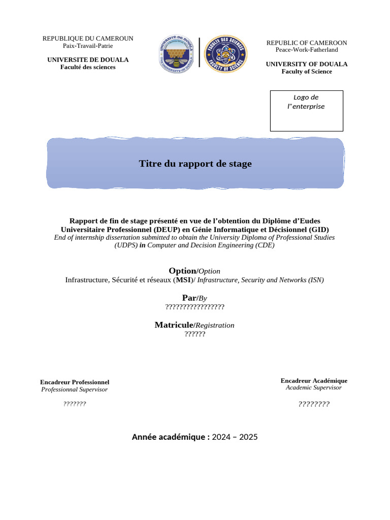 Template Rapport de Stage | PDF | Business