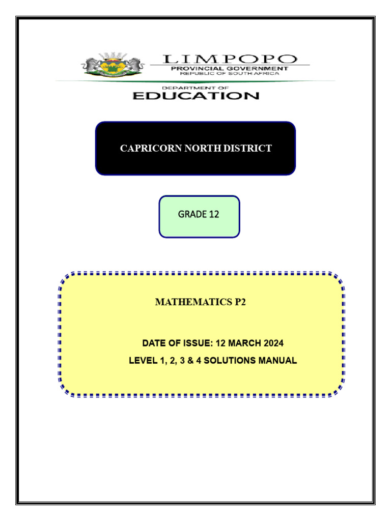 Math - p2 Solutions Booklet 2024 | PDF | Elementary Geometry ...