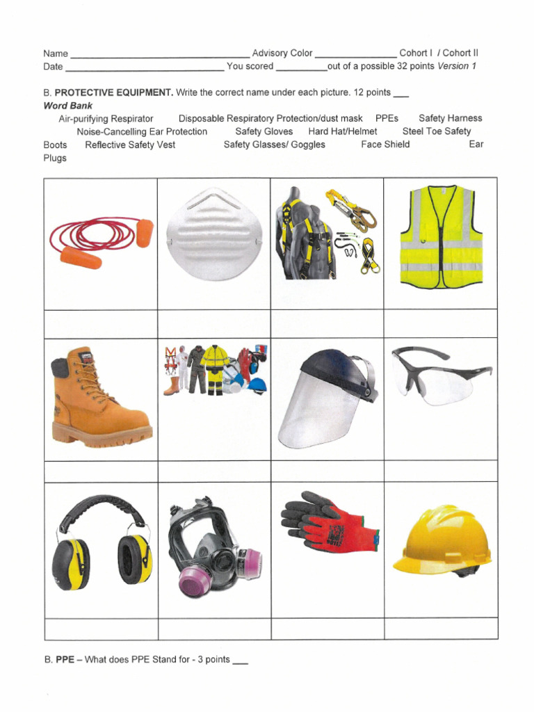 PPE Worksheet Student | PDF