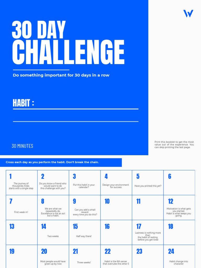 30 Day Challange Week Plan | PDF