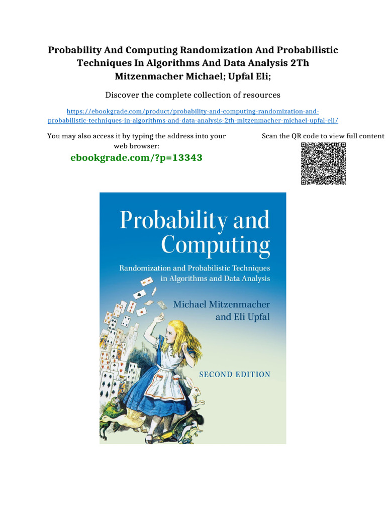 Probability and Computing Randomization and Probabilistic Techniques in ...