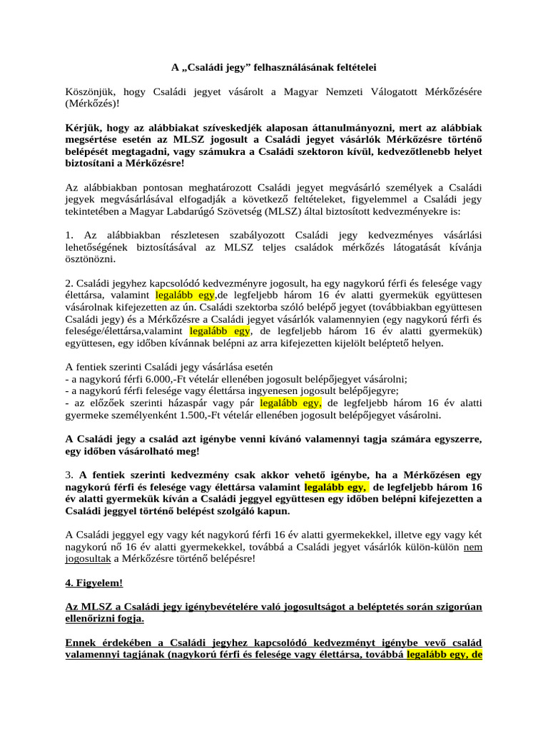 Csaladi Jegy Tajekoztato Javitott Verzio | PDF