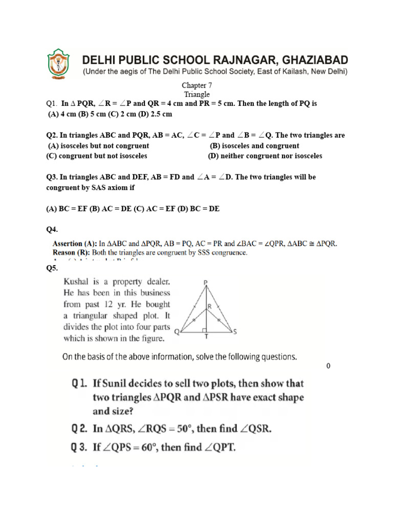 Triangle Revision WS | PDF
