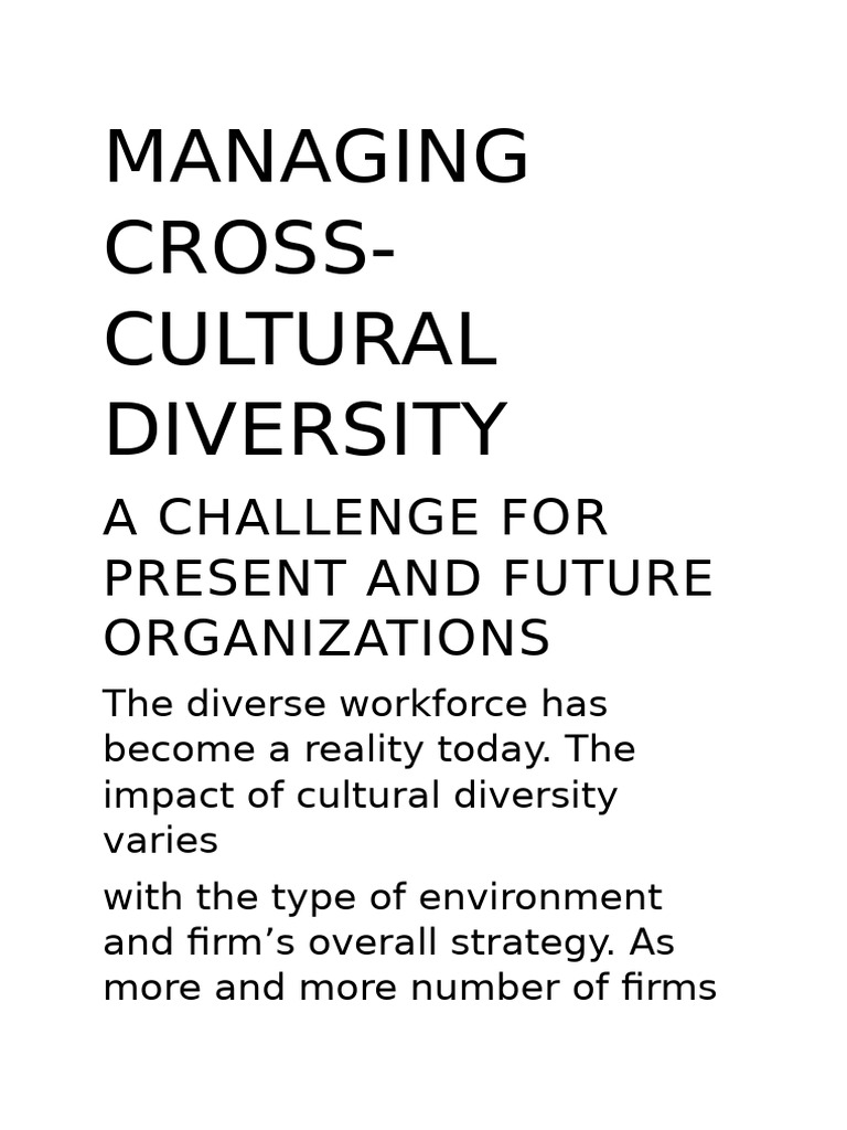 Managing Cross Cultural Diversity | PDF | Social Psychology