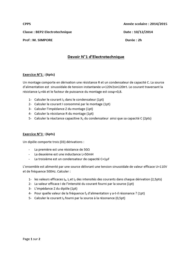 Dev1 Bep2 Cpps | PDF | Impédance (électricité) | Condensateur