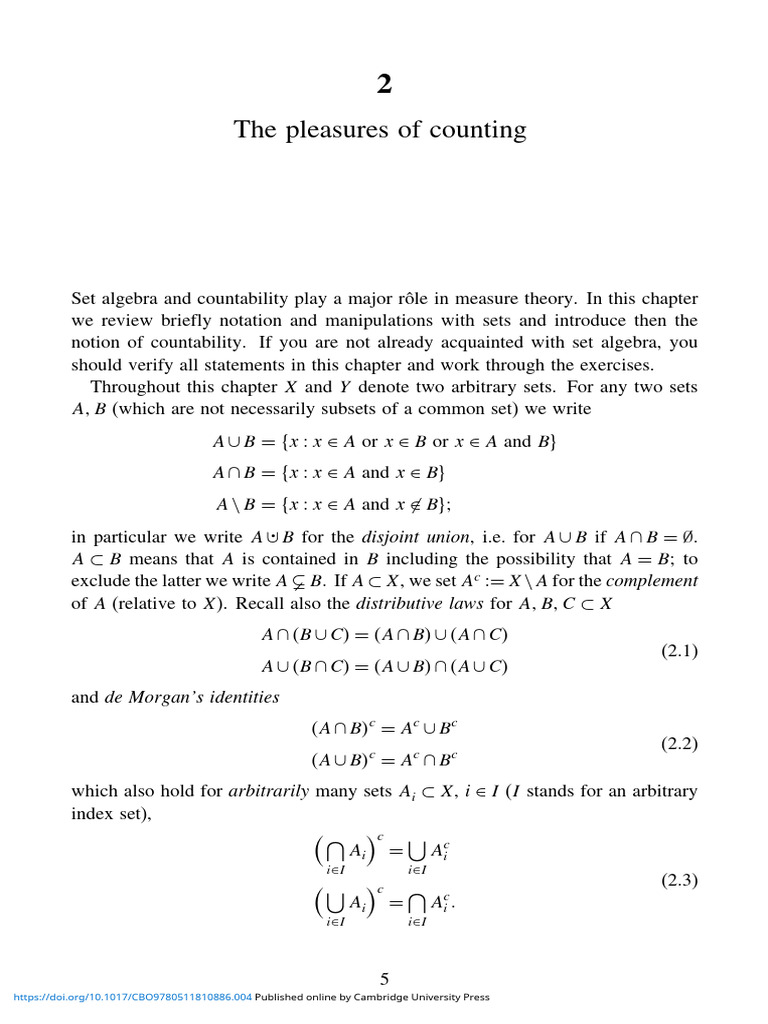 Pleasures of Counting | PDF | Intersection (Set Theory) | Mathematical ...