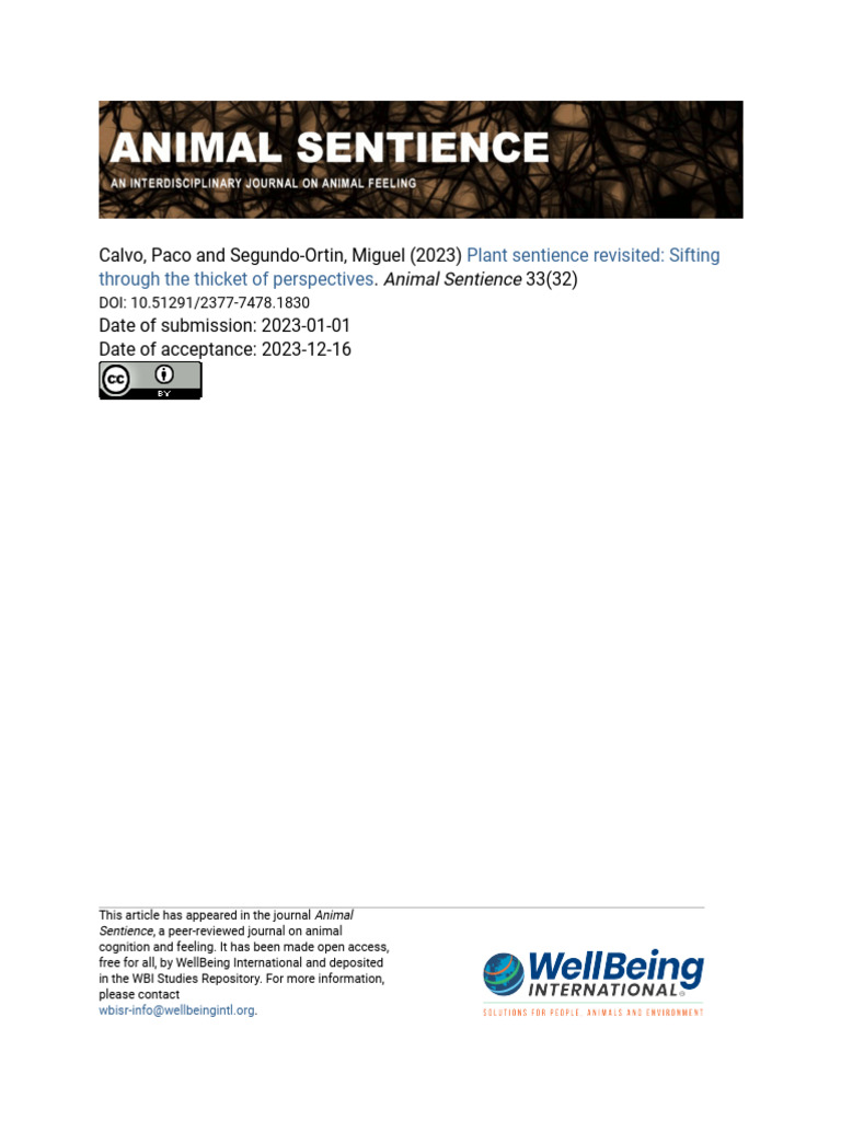 Plant Sentience Revisited_ Sifting Through the Thicket of Perspec | PDF ...