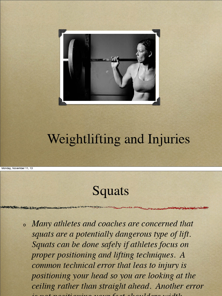 WL Injuries | PDF | Strength Training | Pain
