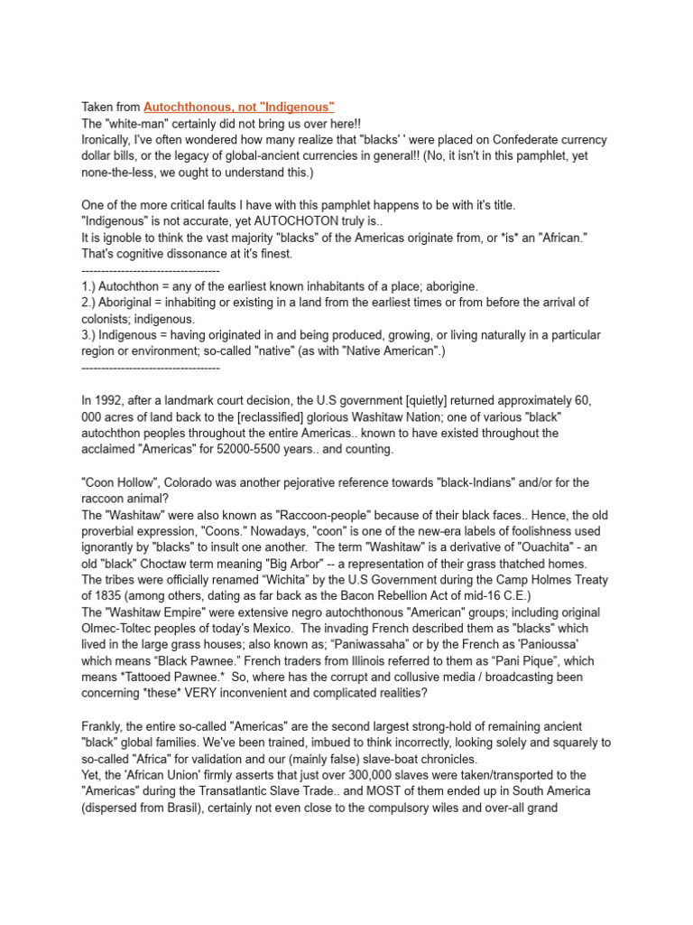 Taken From Autochthonous, Not _Indigenous | PDF
