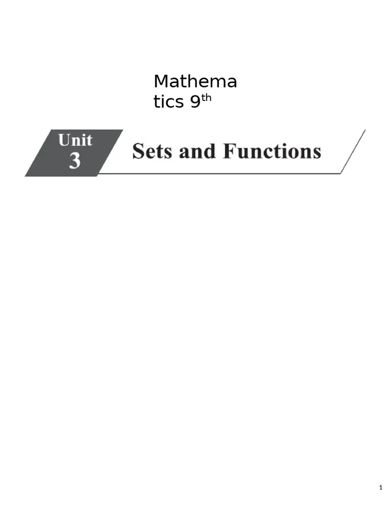 9th maths ch # 3 | PDF | Numbers | Empty Set