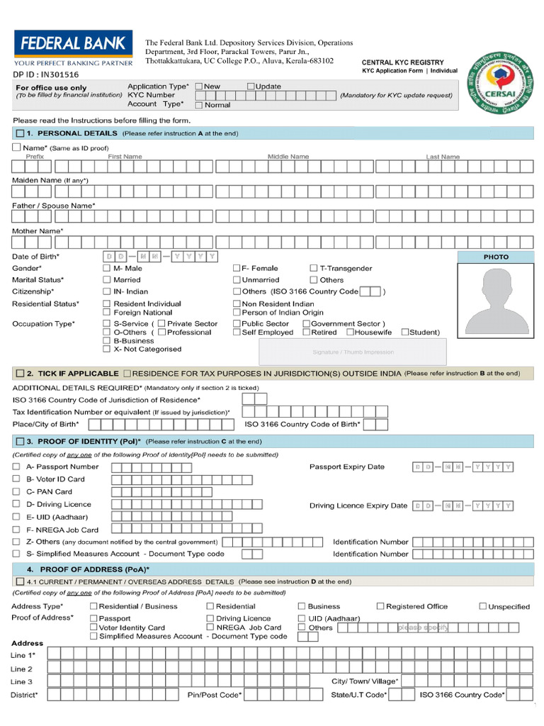 KYC Application Form NSDL (1) | PDF