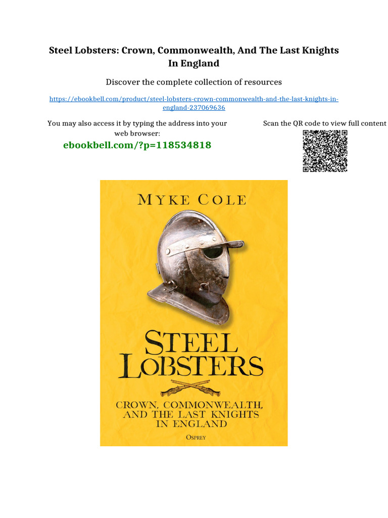 Steel Lobsters: Crown, Commonwealth, and The Last Knights in England ...