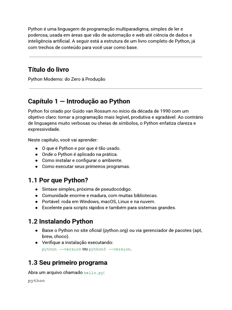 Python Moderno - Do Zero À Produção | PDF | Python (linguagem de ...