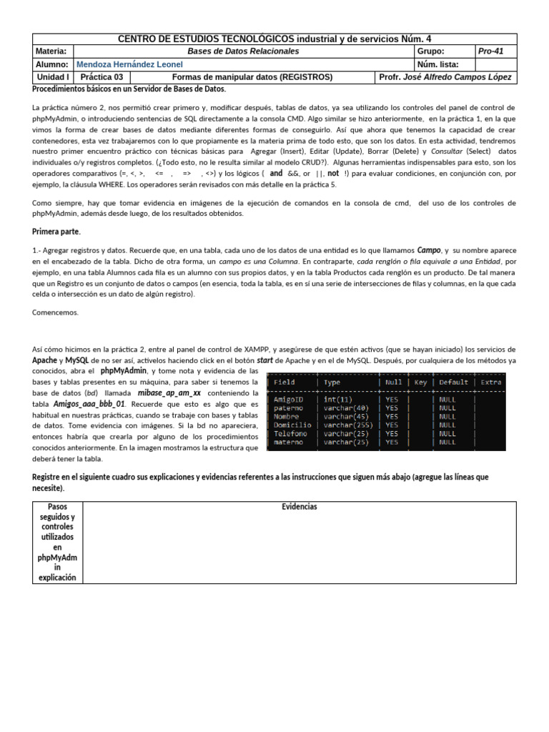 Práctica 3 | PDF | SQL | Bases de datos
