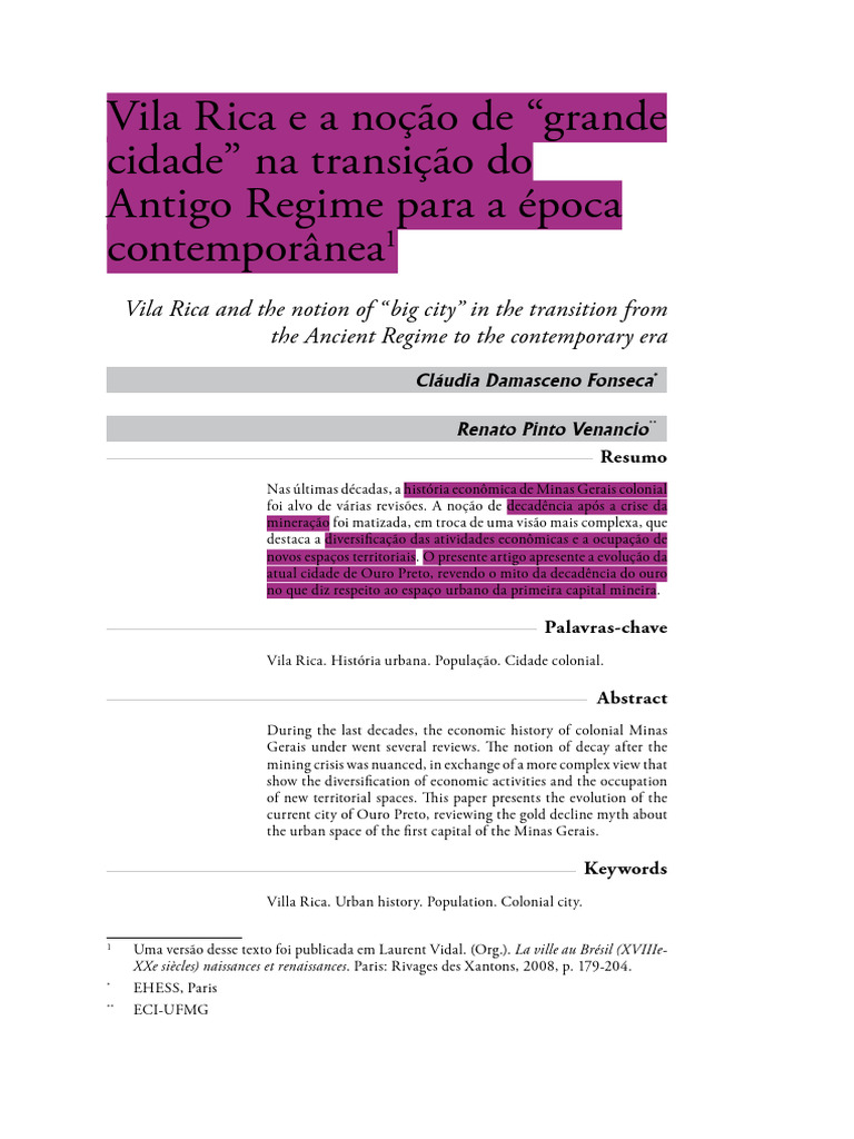 3.1. Vila - Rica - e - A - Nocao - de - Grande - Cidade P. 153-181 ...