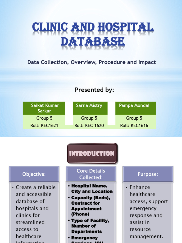Clinic and Hospital Database Presentation View | PDF | Databases ...