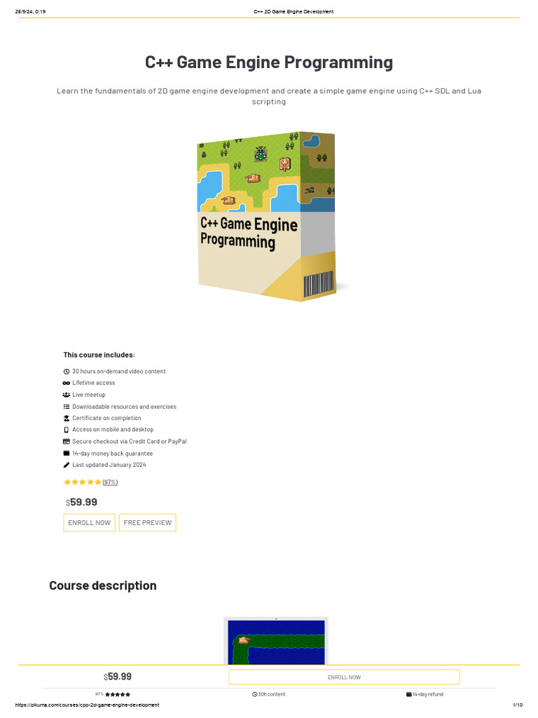 C++ 2D Game Engine Development | PDF | C++ | Scripting Language