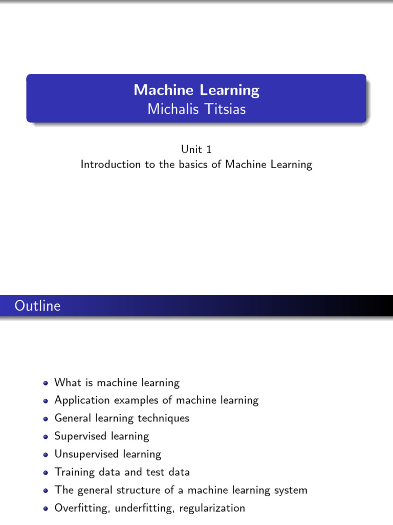 Lec1 en | PDF | Machine Learning | Statistical Classification
