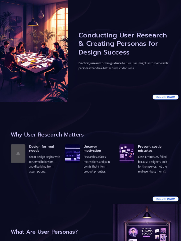 Conducting User Research and Creating Personas For Design Success | PDF ...