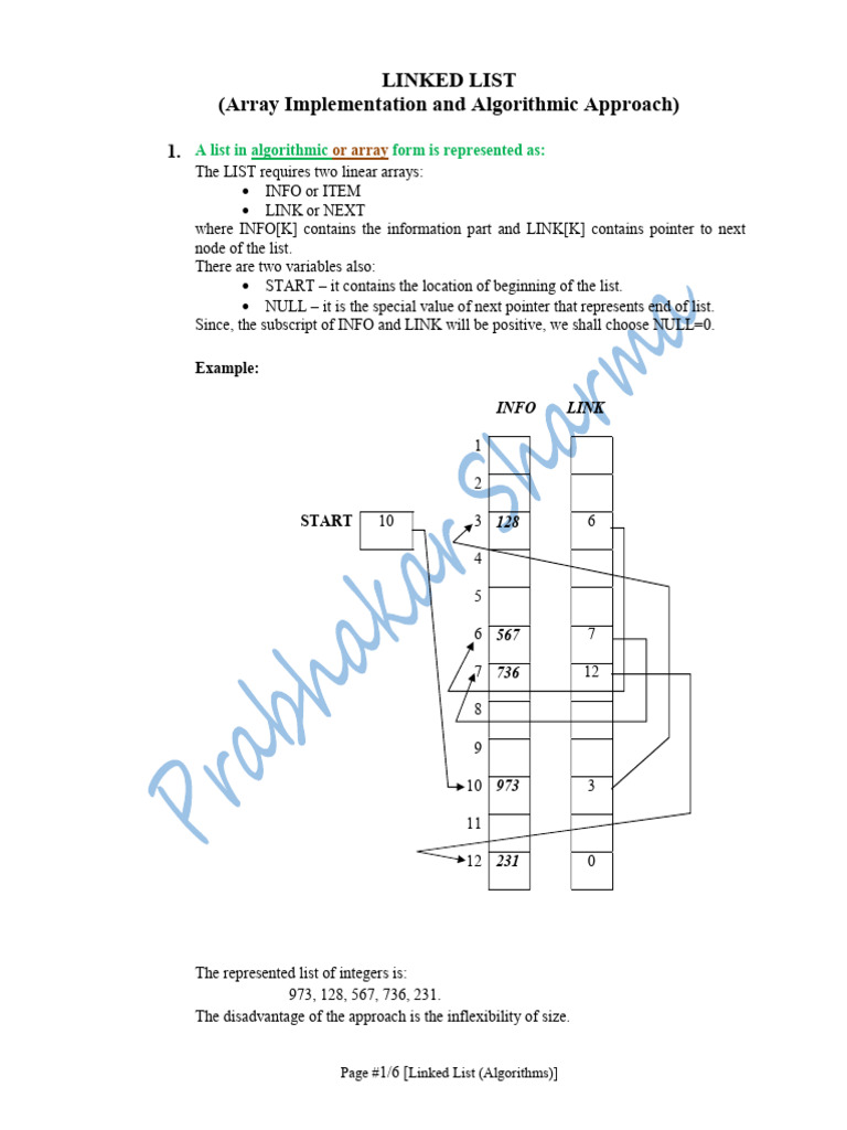 Ch07B.linked List Array Impl and Algorithmic Approach | PDF | Pointer ...