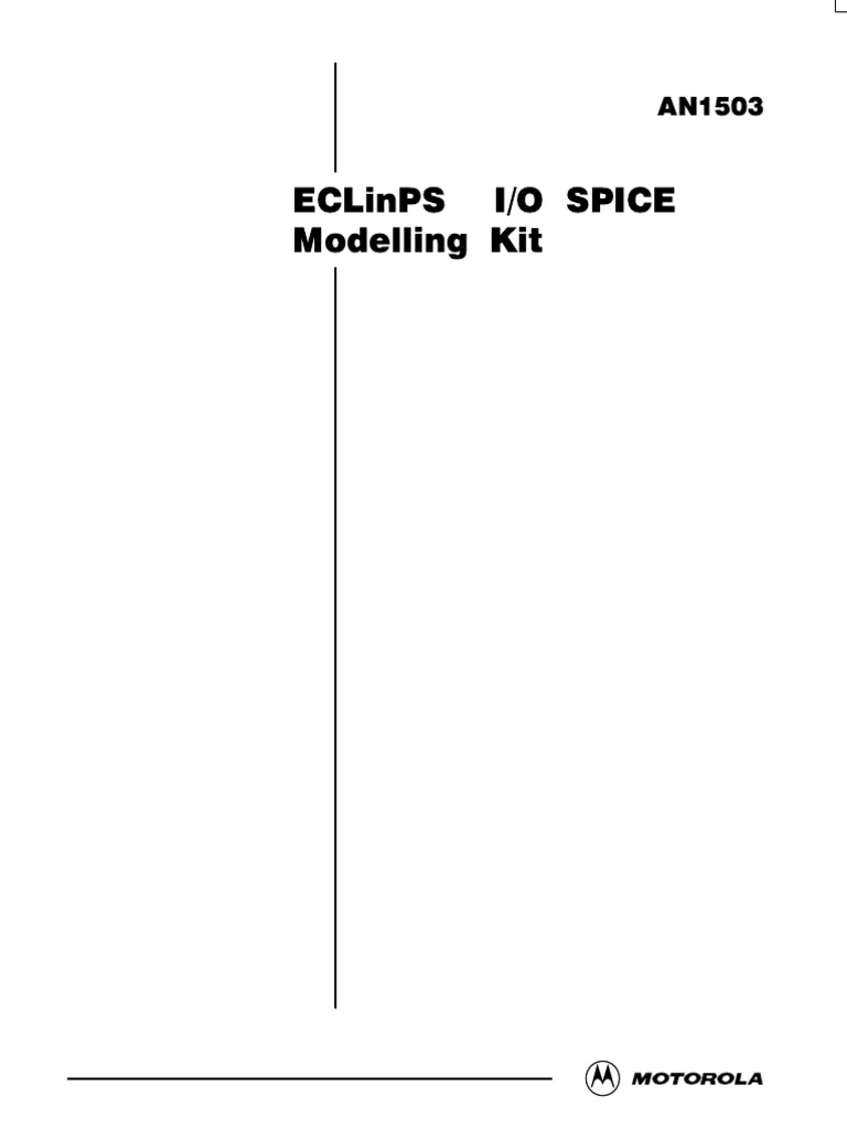 An1503 Ecl in Ps Spice Modeling Kit | PDF | Spice | Electronic Circuits