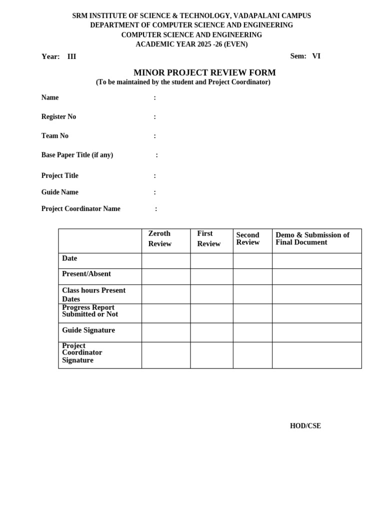 Project Diary - Minor Project | PDF