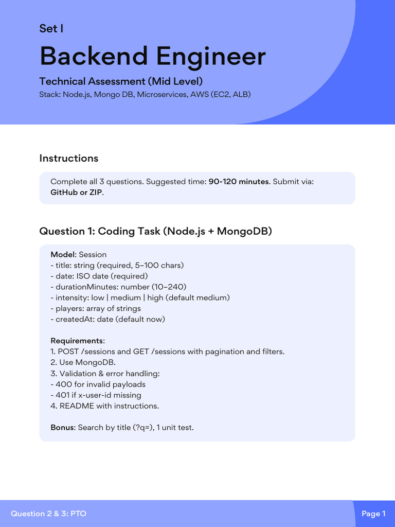 Backend Engineer Assessment | PDF