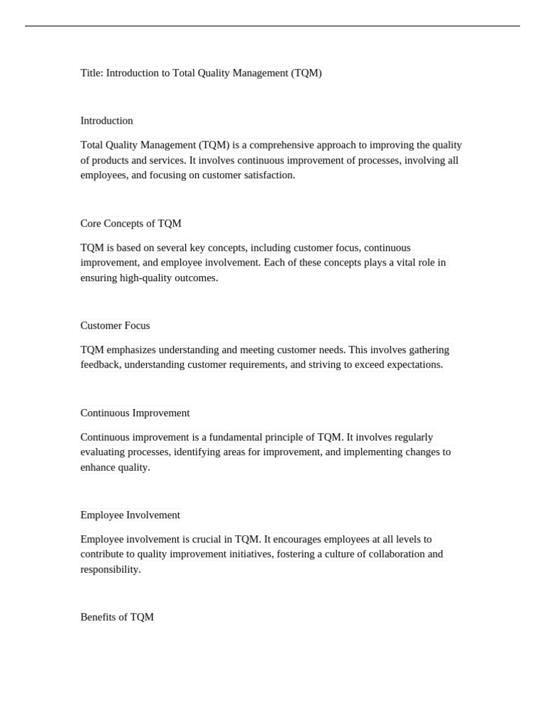 Introduction_to_Total_Quality_Management__TQM_.docx | PDF | Quality ...