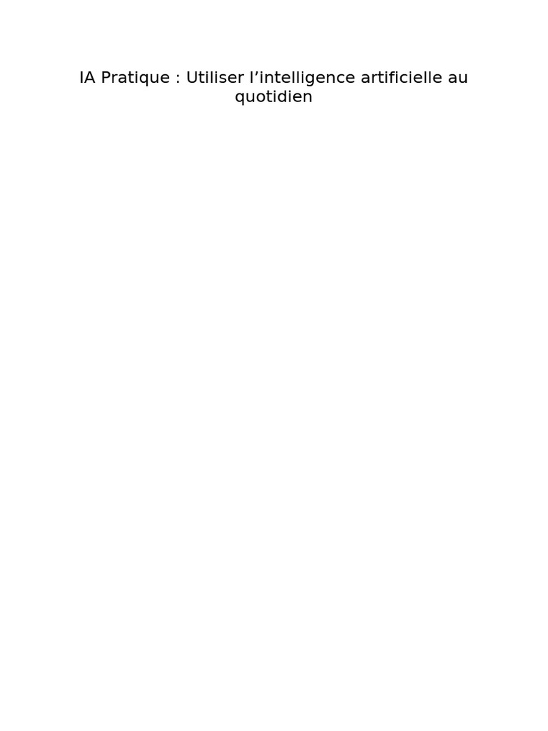 PDF 5 Ia Pratique | PDF | Intelligence artificielle | Intelligence (IA ...