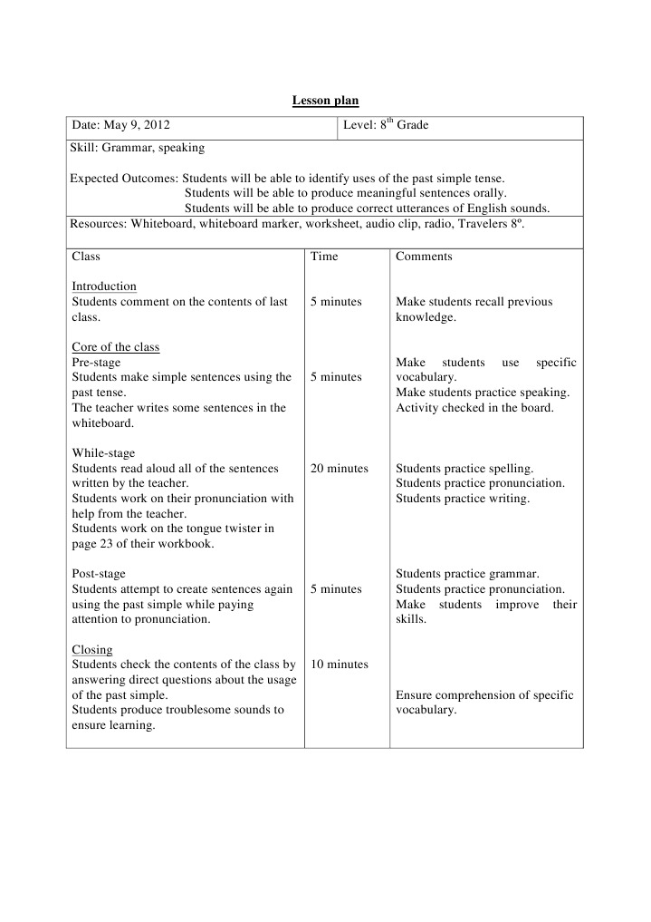 8th Grade Grammar Lesson Plan | PDF | Career & Growth | Language Arts ...