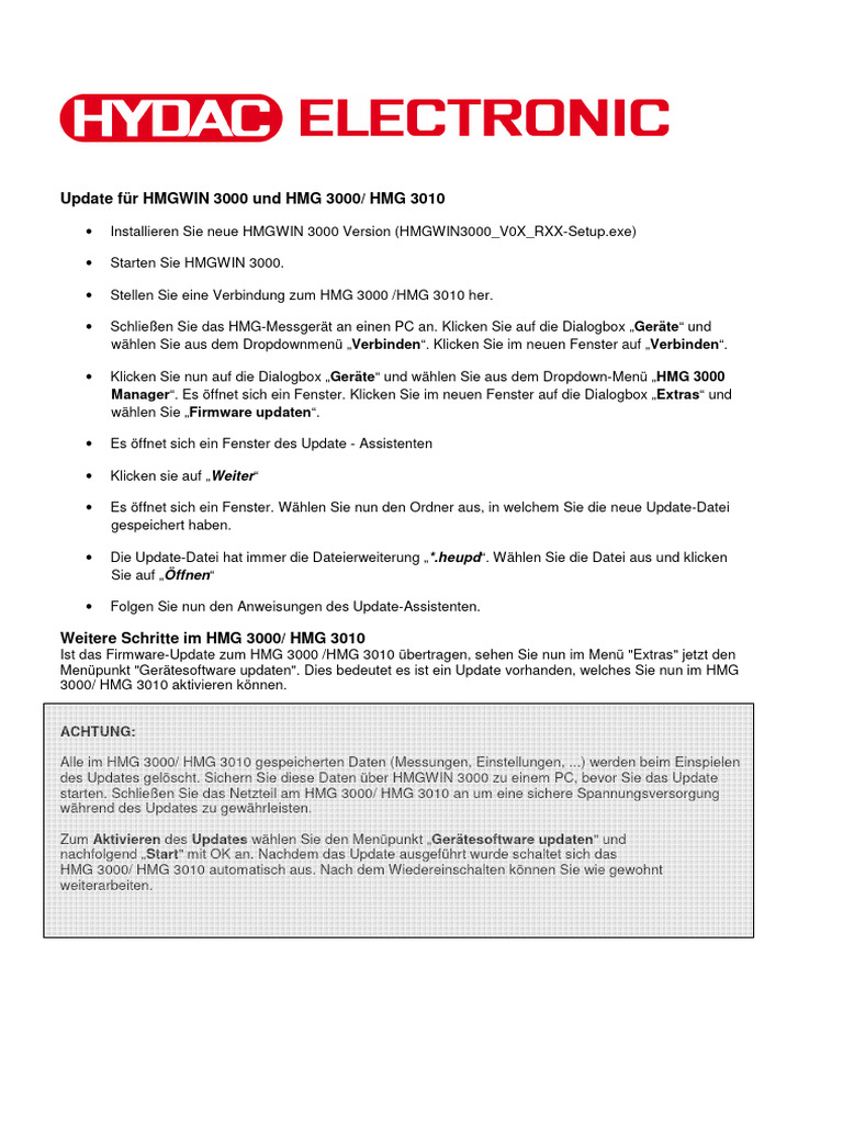 HMG Update Instructions | PDF