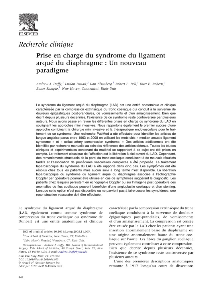 Ligament Arqué Technique | PDF | Aorte | Angiographie