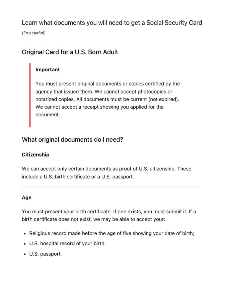 Learn What Documents You Will Need To Get A Social Security Card - SSA ...