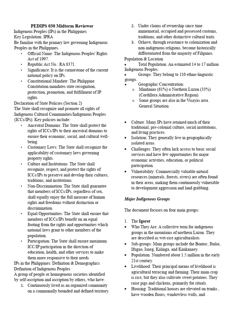 PEDIPS 030 Midterm Reviewer Meow | PDF