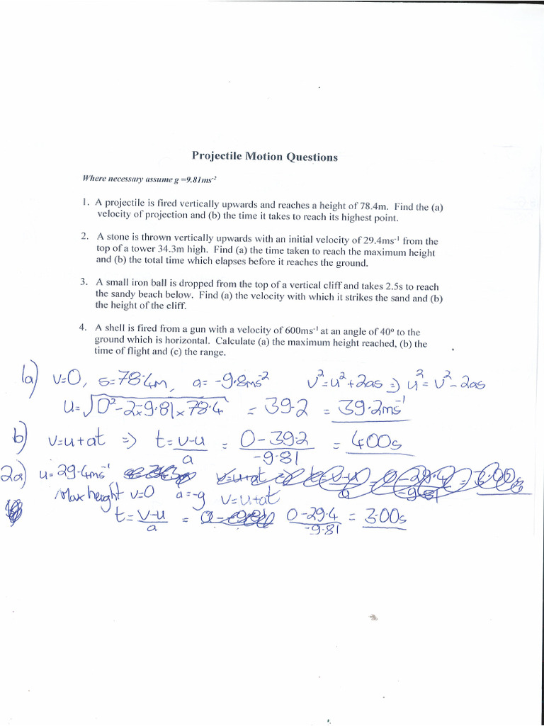 Freefall Model Answers | PDF