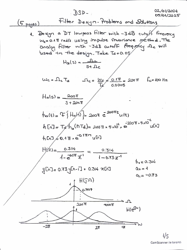Filter Design Problems and Solutions | PDF