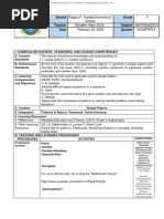 Grade 4 Math Lesson Plan: Patterns | PDF | Subtraction | Cognitive Science