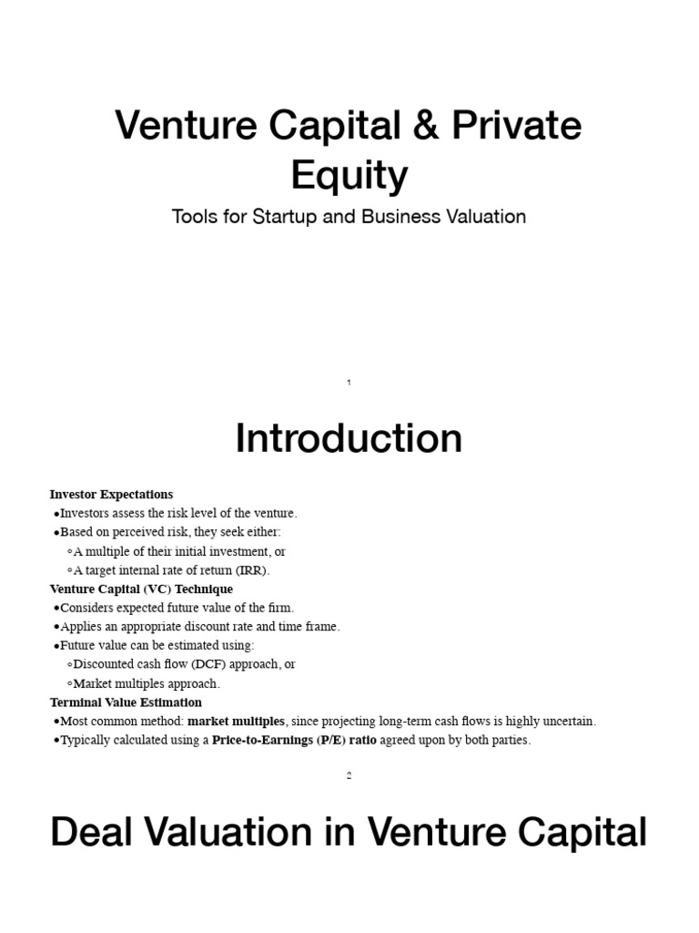 Tools For Startup and Business Valuation | PDF | Discounted Cash Flow ...