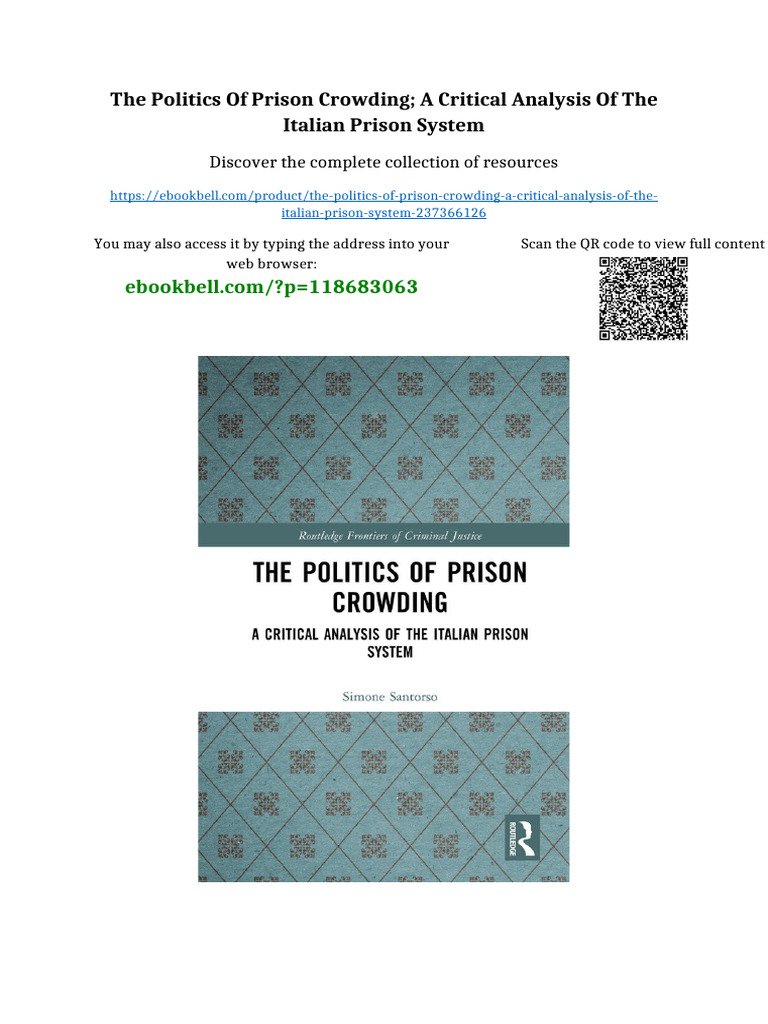 The Politics of Prison Crowding A Critical Analysis of The Italian ...