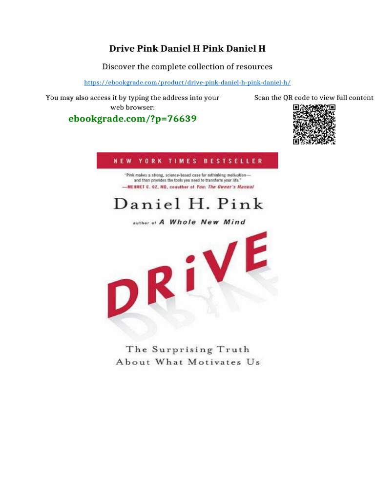 Drive Pink Daniel H Pink Daniel H Full Chapters Included | PDF | Light ...