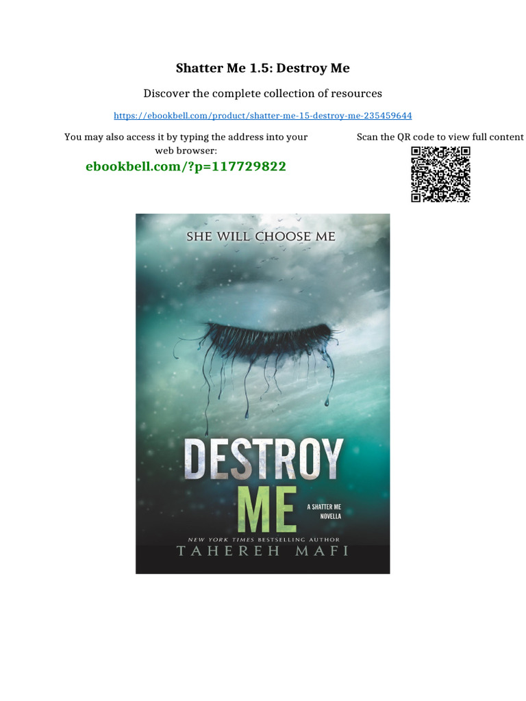 Shatter Me 1.5: Destroy Me Full Access | PDF | Uterus | Vagina