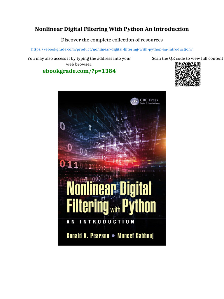 Nonlinear Digital Filtering With Python An Introduction Full | PDF ...