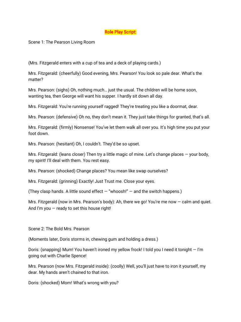 Role Play Scrip-WPS Office | PDF