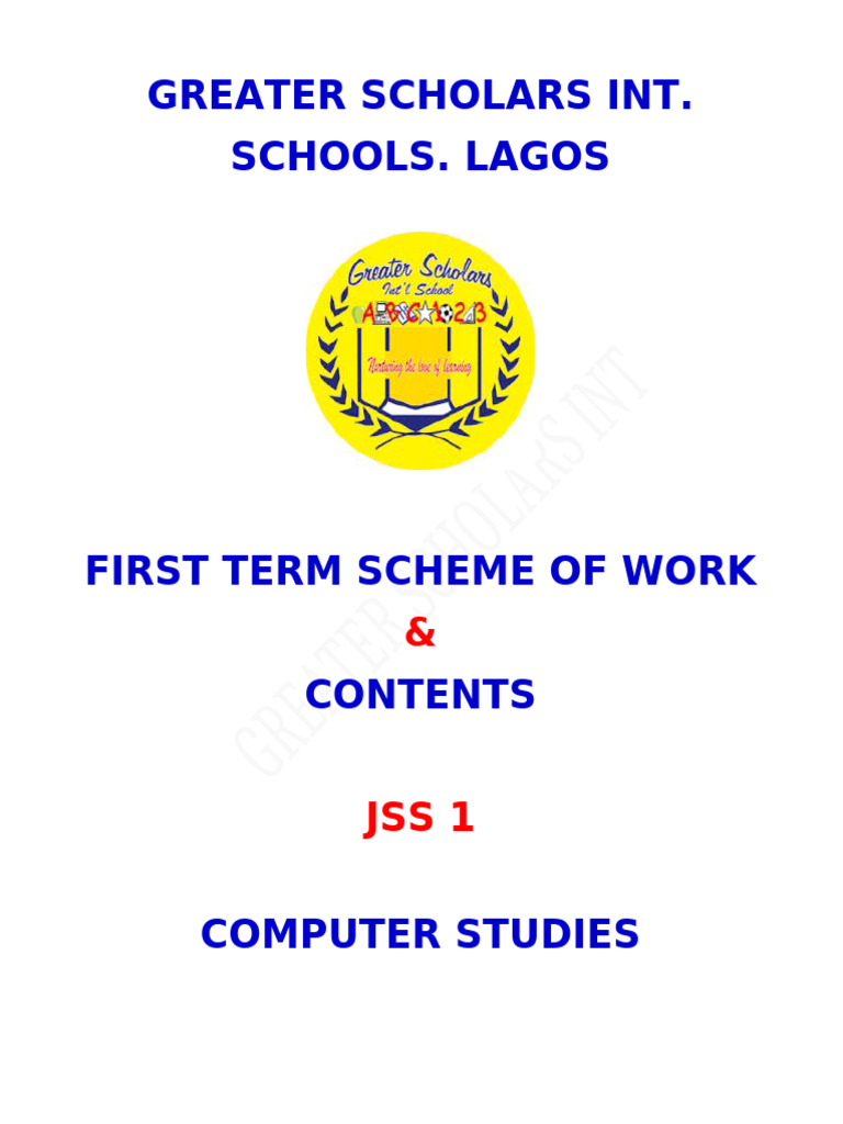 Grade 7 Computer Studies First Term Lesson Note | PDF | Telephone | Fax