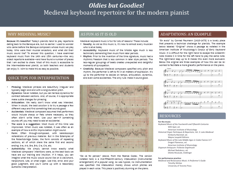 Poster - Medieval Keyboard Music | PDF | Composers | Musicology