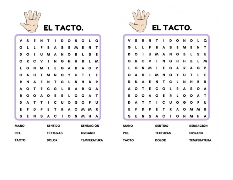 Sopa de Letras Tacto | PDF