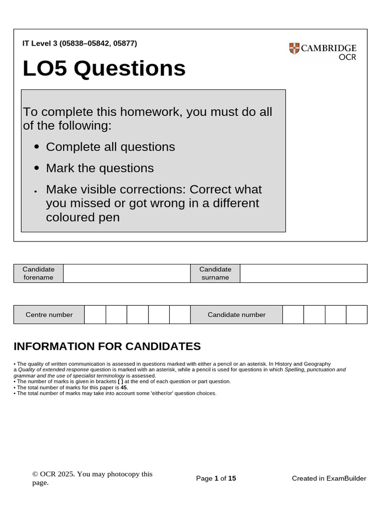 LO5 Questions - Doc HW | PDF | Computing